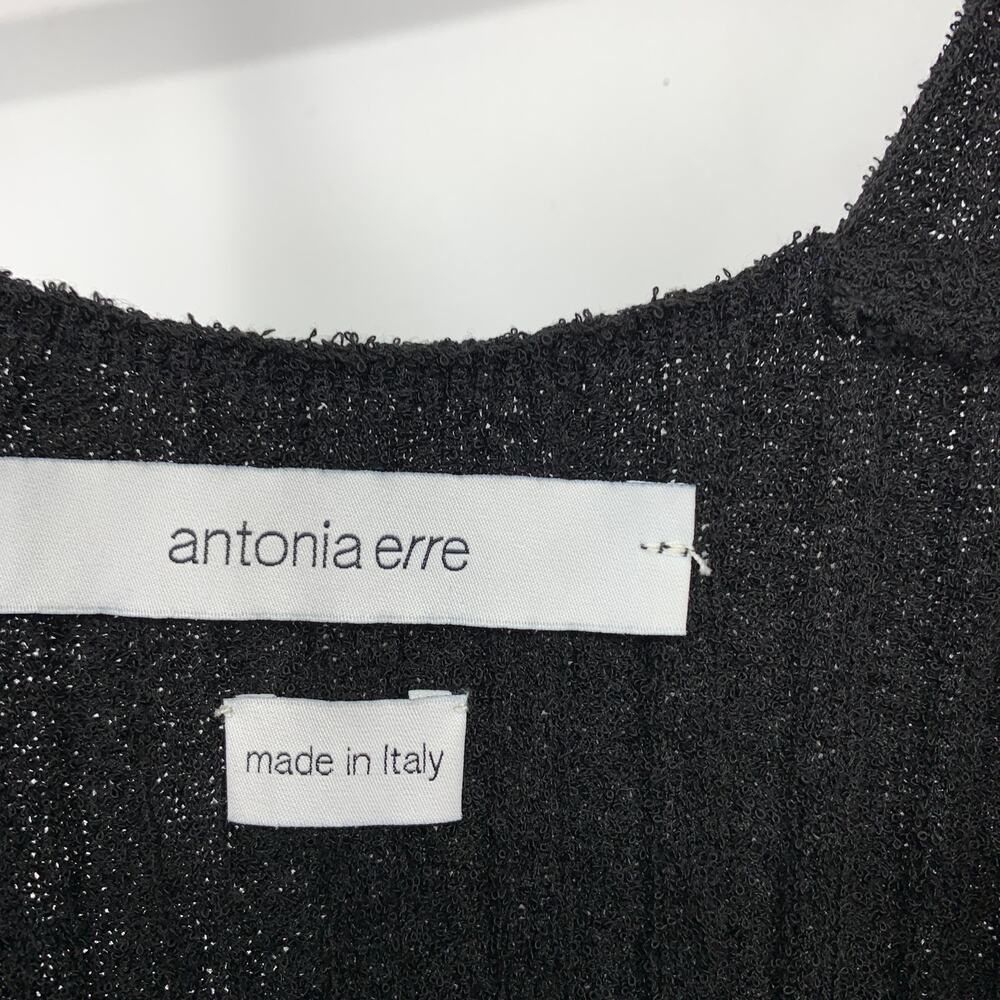 Antonia Erre Bodycon Ribbed Knit Midi Dress Womens Size XS Black Sleeveless - Picture 5 of 7